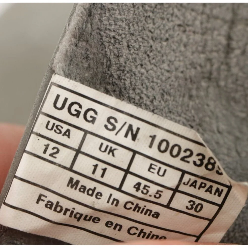 UGG Mens Harren Steifel Chukka Boot Size 12 Gray Suede Lace Up Desert Casual